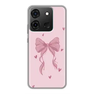 Чехол банты для Infinix Smart 7 (Бант на розовом)
