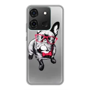 Чехол (ТПУ) Милые собачки для Infinix Smart 7 (Бульдог в очках)