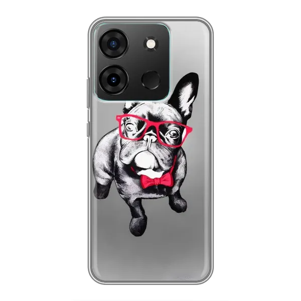 Чехол с рисунком «Бульдог в очках» для Infinix Smart 7 Чехол с рисунком «Бульдог в очках» для Infinix Smart 7