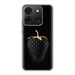 Чехол с изображением вкусной еды для Infinix Smart 7 (Чёрная клубника)