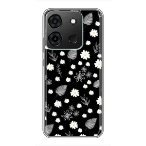 Чохли з тематикою "КВІТИ" на Infinix Smart 7 (цвітіння на чорному)