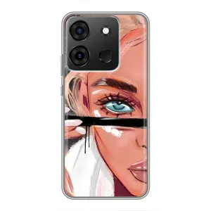 Силіконовый Чохол на Infinix Smart 7 з картинкой Модных девушек (Дівчина та вії)