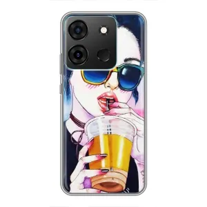 Чохол з картинкою Модні Дівчата Infinix Smart 7 (Дівчина з коктейлем)