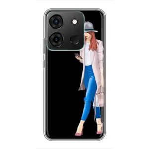 Чохол з картинкою Модні Дівчата Infinix Smart 7 (Дівчина з телефоном)