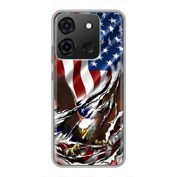 Чехол с рисунком «Флаг USA» для Infinix Smart 7 Чехол с рисунком «Флаг USA» для Infinix Smart 7