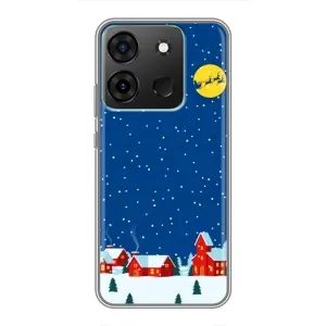 Силиконовый бампер на рождество для Infinix Smart 7 (Город в снегу)