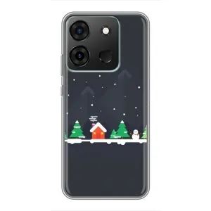 Силиконовый бампер на рождество для Infinix Smart 7 (Город зимний)
