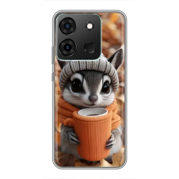 Чехол с рисунком «Грызунчик с кофе» для Infinix Smart 7 Чехол с рисунком «Грызунчик с кофе» для Infinix Smart 7