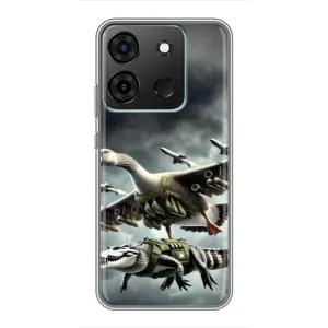 Чехол с мемами тралалело тралала для Infinix Smart 7 (Гусини и крокодило)
