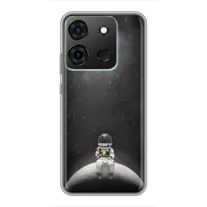 Силиконовый Чехол с принтом "Космонавты" на Infinix Smart 7 (Космонавт романтик)