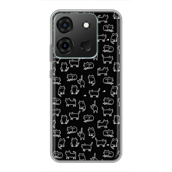 Чехол с рисунком «Котики на черном» для Infinix Smart 7 Чехол с рисунком «Котики на черном» для Infinix Smart 7
