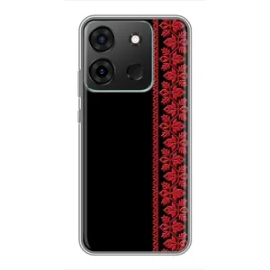 Силиконовый Чехол на Infinix Smart 7 (Красная Вышиванка)
