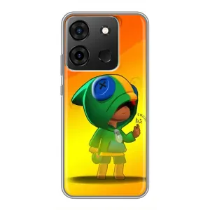 Чехол Бравл Старс для Infinix Smart 7 (LEON в кофте)