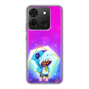 Чехол Бравл Старс для Infinix Smart 7 (Леон в костюме Акулы)