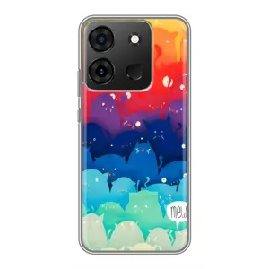 Силиконовый чехол с котиком для Infinix Smart 7 (Mew)