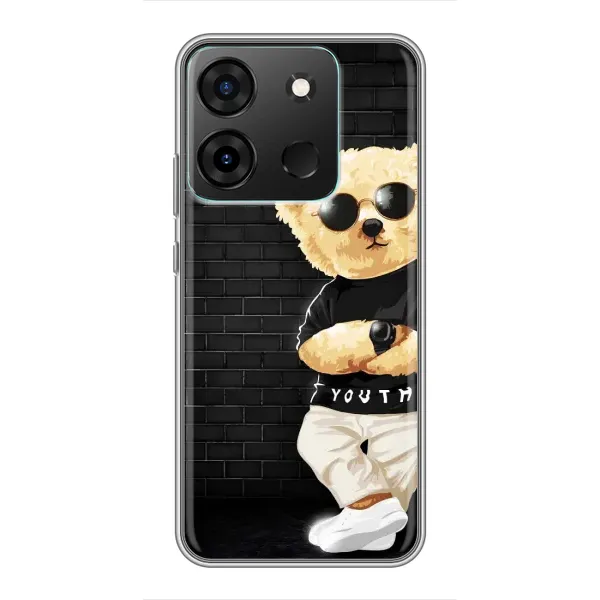 Чехол с рисунком «Мишка в очках» для Infinix Smart 7