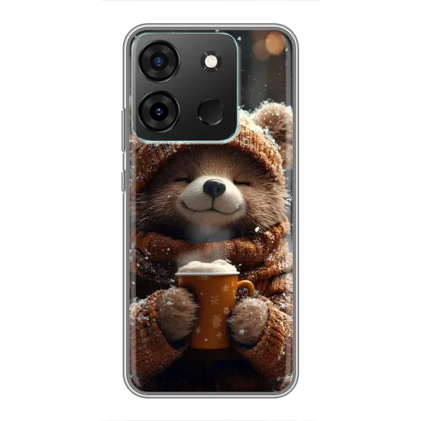 Чехол с рисунком «Медвежонок с кофе» для Infinix Smart 7 Чехол с рисунком «Медвежонок с кофе» для Infinix Smart 7