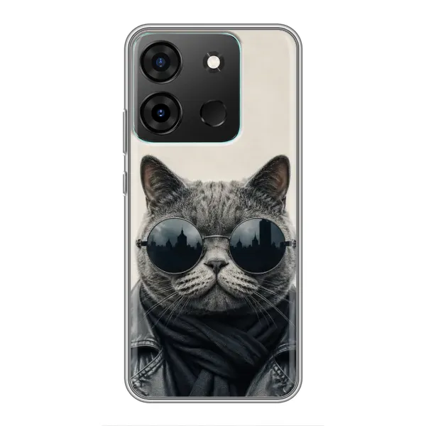 Чехол с рисунком «Модный кот» для Infinix Smart 7 Чехол с рисунком «Модный кот» для Infinix Smart 7