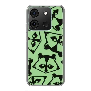 Силиконовый Чехол с Енотами на Infinix Smart 7 (Мордочки Енота)