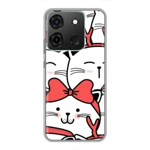Бампер с изображением Котиков для Инфиникс Смарт 7 (Новогодние котики)