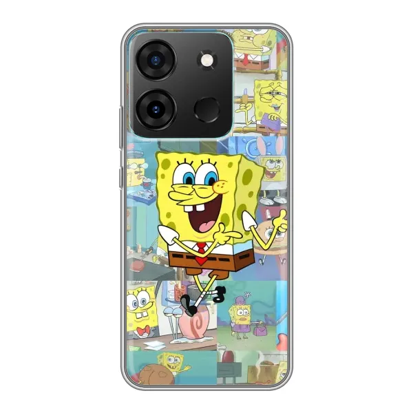 Чехол с рисунком «Радостный Спанч Боб» для Infinix Smart 7