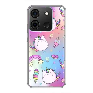 Чехол Unicorn на Infinix Smart 7 (Радуга и Единорог)