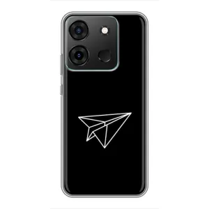 Чохол з картинками на чорному фоні для Infinix Smart 7 (Літак)