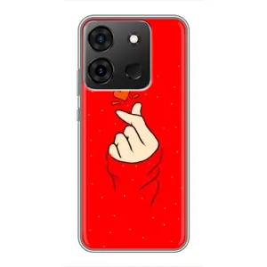 Чехлы (Знак сердечка) на Infinix Smart 7 (Сердце на красном)