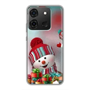 Чехлы на Новый Год Infinix Smart 7 (Снеговик в шапке)