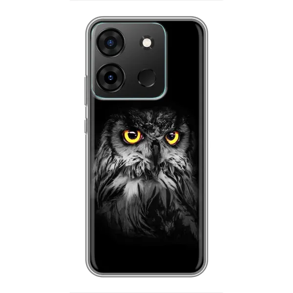 Чохол з малюнком «Сова на чорному» для Infinix Smart 7 Чохол з малюнком «Сова на чорному» для Infinix Smart 7