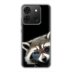 Силиконовый Чехол с Енотами на Infinix Smart 7 (Стильный Енот)