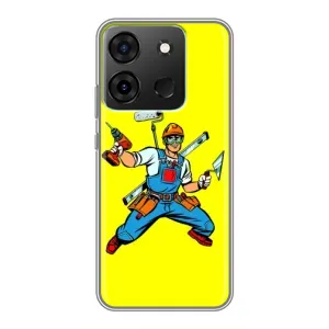 Силиконовый бампер (Работники) на Infinix Smart 7 (Строитель)