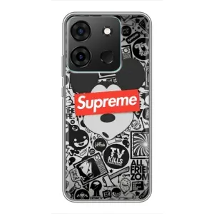 Чехол с Брендами одежды на Инфиникс Смарт 7 (Supreme Маус)