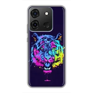 Силиконовый бампер с картинкой животных для Infinix Smart 7 (Тигр-Арт)