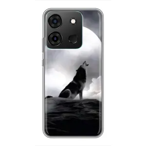 Чехол с Волком на Infinix Smart 7 (Волк и луна)