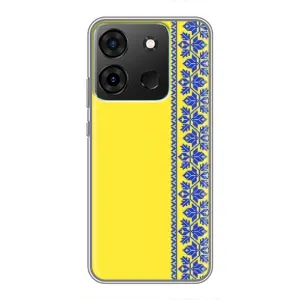 Силиконовый Чехол на Infinix Smart 7 (Вышиванка на желтом)