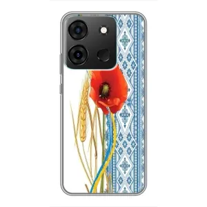 Силиконовый Чехол на Infinix Smart 7 с картинкой Вышиванки (Вышиванка с цветком)