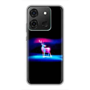 Силиконовый бампер с картинкой животных для Infinix Smart 7 (Яркий олень)