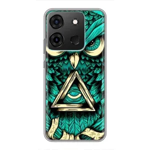 Чехлы с принтом СОВЫ для Infinix Smart 7 (Зеленая сова)