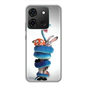 Силиконовый чехол с принтом Зоотрополіс для Infinix Smart 7 (Змея Зоо)