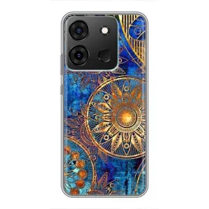 Чохли з сенсом на Infinix Smart 7 (Золоті узори)