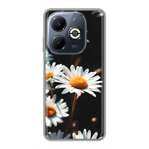 Чехол с рисунком «Белые ромашки» для Infinix Smart 8 Plus Чехол с рисунком «Белые ромашки» для Infinix Smart 8 Plus