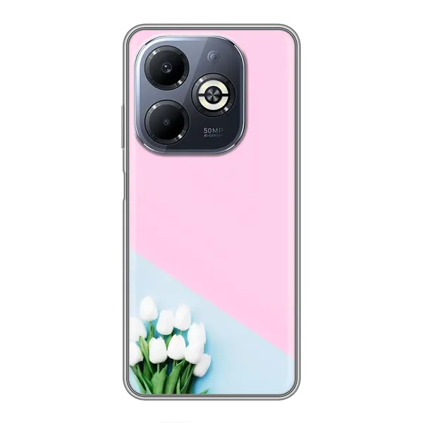 Чехол с рисунком «Белые тюльпаны» для Infinix Smart 8 Plus Чехол с рисунком «Белые тюльпаны» для Infinix Smart 8 Plus