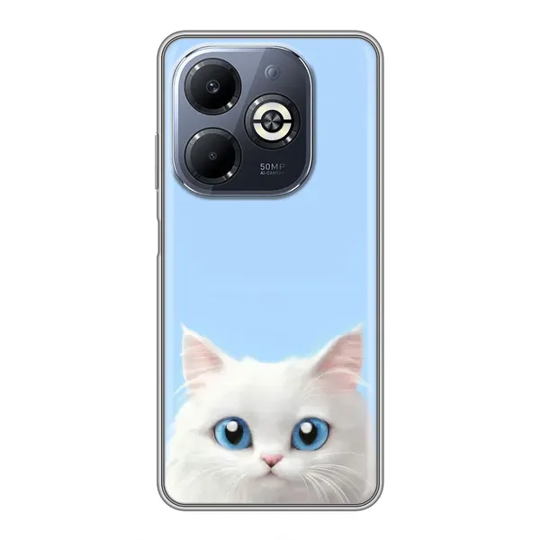 Чехол с рисунком «Белый кот» для Infinix Smart 8 Plus Чехол с рисунком «Белый кот» для Infinix Smart 8 Plus