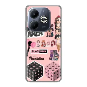 Чехол с рисунком «BLACK PINK коллаж» для Infinix Smart 8 Plus