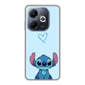 Чехол с рисунком Стич для Infinix Smart 8 Plus (Голубой Стич)