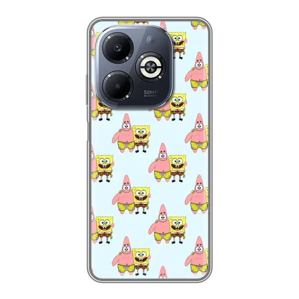 Чехол с рисунком «Боб и Патрик» для Infinix Smart 8 Plus