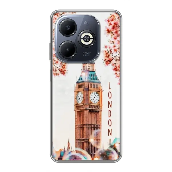 Чехол с рисунком «Часы Лондон» для Infinix Smart 8 Plus