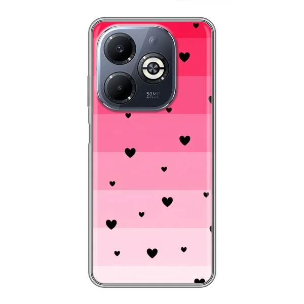 Чехол с рисунком «Чорные сердечки» для Infinix Smart 8 Plus Чехол с рисунком «Чорные сердечки» для Infinix Smart 8 Plus