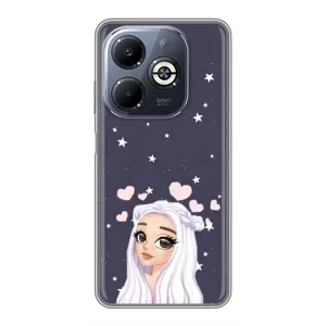 Чехол Стильные девушки на Infinix Smart 8 Plus (Девушка и сердечки)
